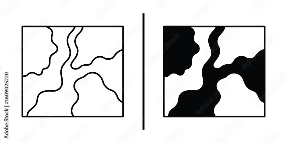 Poster contrast in squares: a minimalist composition featuring two distinct square panels, each showcasing 