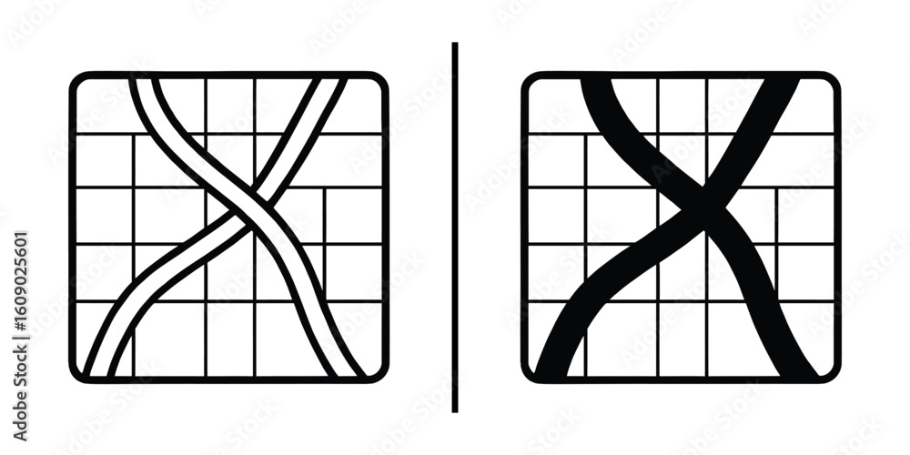 Aufkleber line symmetry and contrast: a graphic composition reveals symmetry and contrast through lines within
