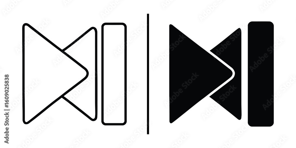 Poster multimedia control icons: clean and modern multimedia control icons, the play and pause symbol displ