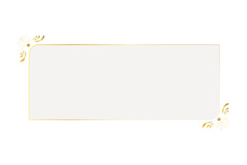 Elegant gold-framed rectangular design with floral corner accents, ideal for invitations or luxury branding.