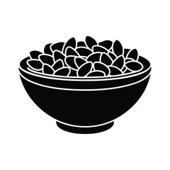 Minimal Bowl of nuts icon vector illustration