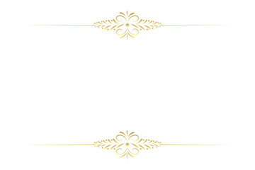Golden delicate floral divider with swirling accents, perfect for elegant invitations or decorative layouts.