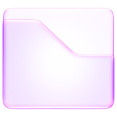 3D folder icon in glass style purple tone, representing file storage, organization, document management, and data handling