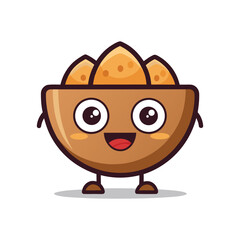 Minimal Bowl of nuts icon vector illustration