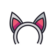 Minimal Cat ears headband icon vector illustration