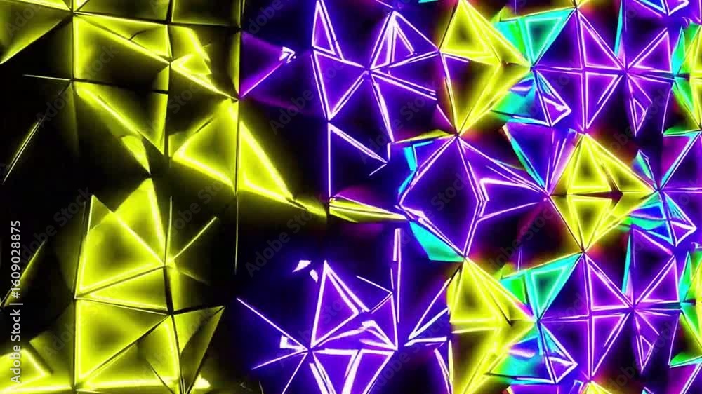 Aufkleber illuminating geometric shapes. this vibrant pattern is made of multi-colored light. this abstract de