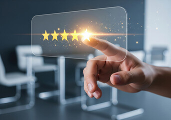  Selecting Excellent Customer Satisfaction Rating with Happy Emoji
