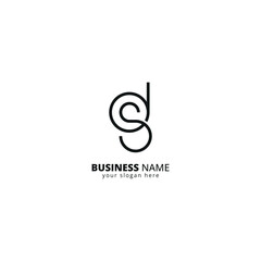 Abstract Letter DS SD Logo with Geometric Shapes. Bold and Minimal Tech Brand Identity Design.