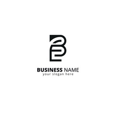 Abstract Letter EB BE Logo with Geometric Shapes. Bold and Minimal Tech Brand Identity Design.