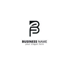 Abstract Letter FB BF Logo with Geometric Shapes. Bold and Minimal Tech Brand Identity Design.