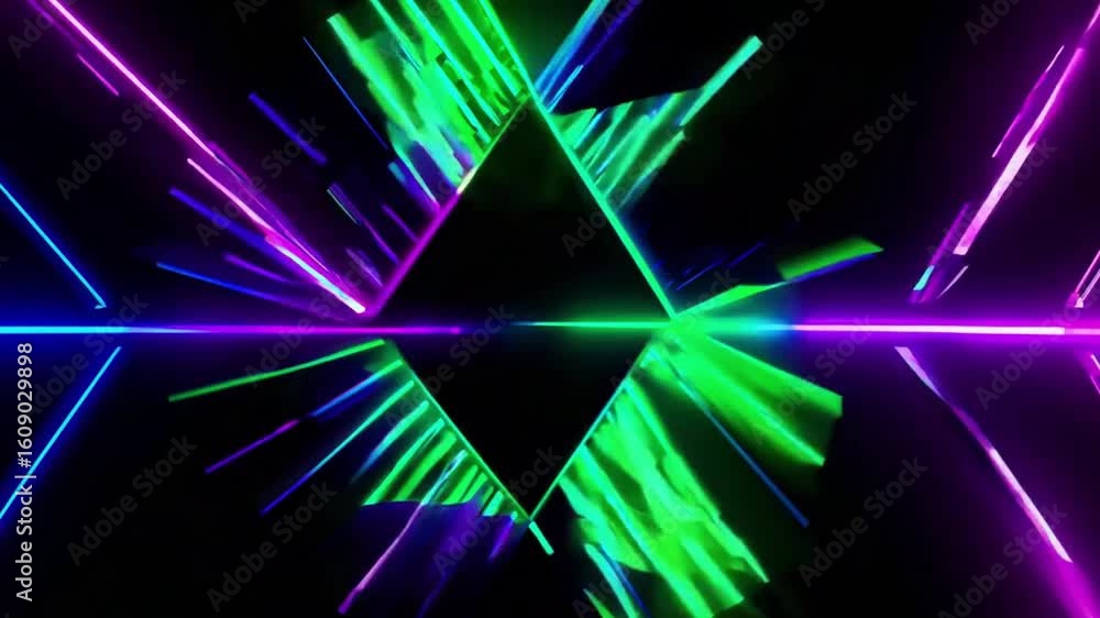 Poster abstract geometric background with neon light. the image shows a geometric abstraction of luminous, 