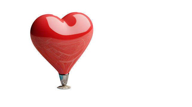 3d red heart shape location pinter and pin