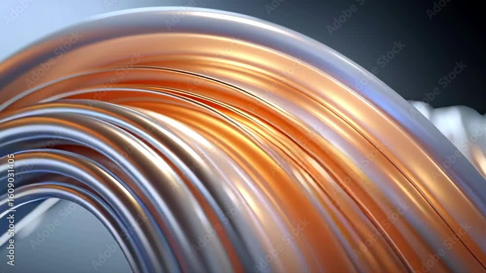 Poster metallic waves rippling dynamically, revealing luminous textures and fluid patterns with sleek, cont