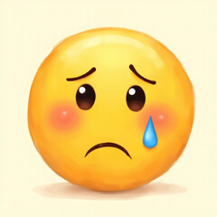 Fototapeta premium Sad Emoji with a Tear