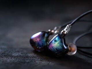 Metallic headset with glow