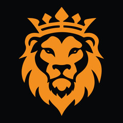 Lion head vector illustration wild animal mascot logo silhouette design