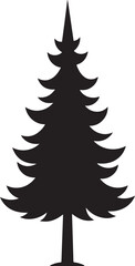Obraz premium Minimalist pine tree silhouette isolated on transparent background