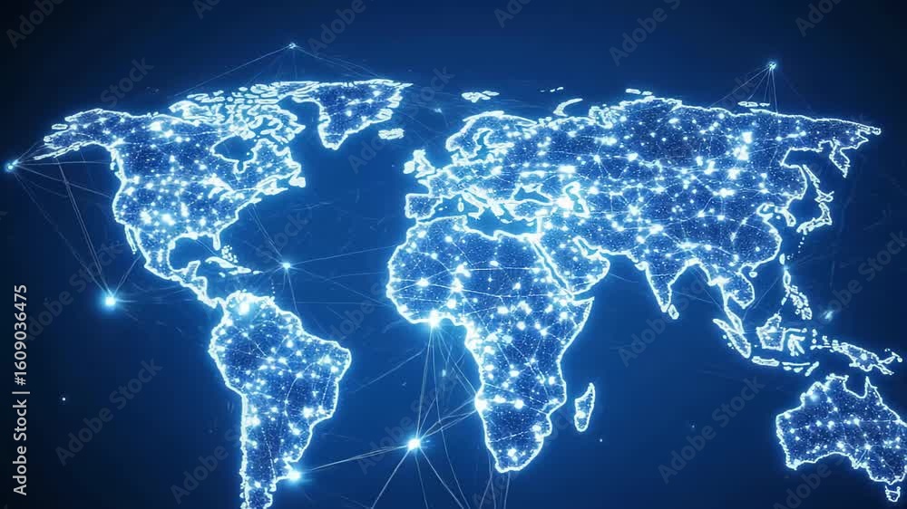 Poster this captivating visualization highlights the interconnectedness of cities around the world, illumin