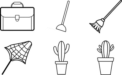 Gardening Tools Clipart with Watering Can Shovel and Plant Pot