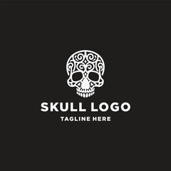 Skull logo style icon design template vector illustration
