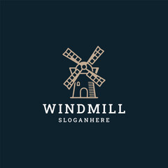 Windmill logo style icon design template vector illustration