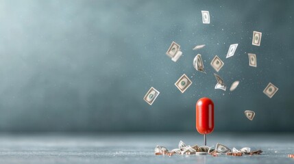 Economic impact of pharmaceutical innovation studio setting digital art minimalist environment close-up view financial concepts