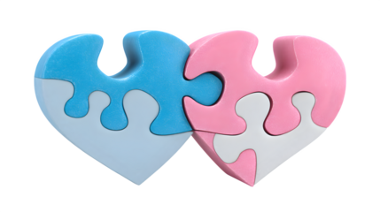 puzzles in heart shapes