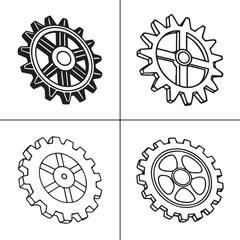 set of gear and setting wheels