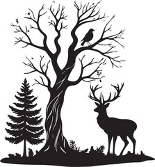 Stylized phoenix silhouette illustration isolated on transparent background