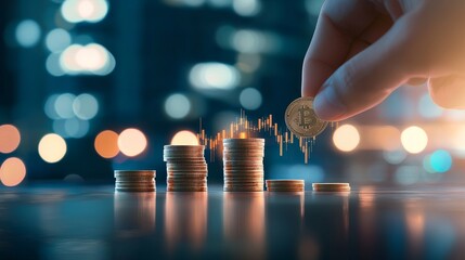 Investing in cryptocurrency market trends and analysis digital finance hub business urban nightscape strategic perspective