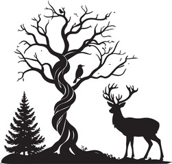 Abstract geometric silhouette isolated on transparent background