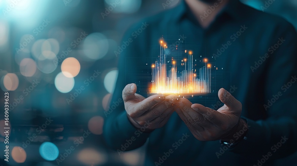 Aufkleber data visualization trends in business tech hub infographic digital space close-up insights on growth