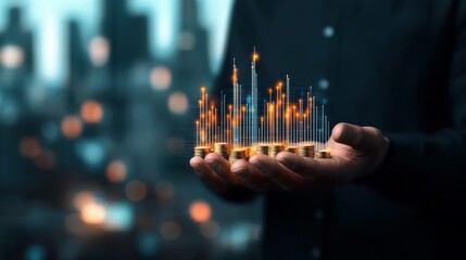 Investment growth analysis urban environment financial data visualization business insights professional perspective