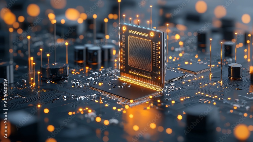 Aufkleber innovative chip technology revolutionizes computing global tech hub digital close-up futuristic envi