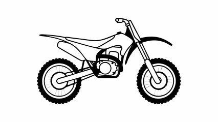 Fototapeta premium Outline Dirt Bike Vector – Motocross Line Art Motorcycle for Off-Road Design