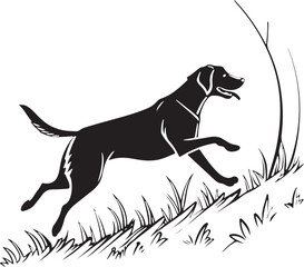 Playful dog running silhouette a happy pet animal captured in motion isolated on transparent background