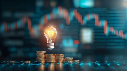 Financial trends illuminate investment opportunities global markets infographic digital business high angle economic growth