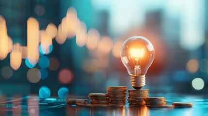 Innovative financial growth strategies urban setting business concept bright environment creative viewpoint