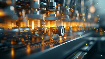 Advanced manufacturing process industrial setting digital art high-tech environment close-up view innovation and technology