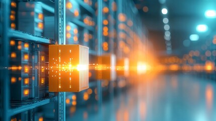 Data management action in modern data center technology infrastructure digital environment futuristic viewpoint
