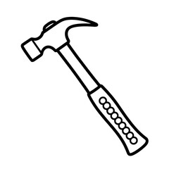 A black and white hammer illustration vector style coloring page 
