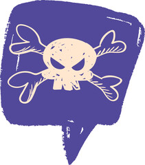 Crayon doodle speech bubbles with colorful chalk lines and abstract swear words. Angry expressions, rude symbols, curse shapes. Vector hand drawn conversation cloud with bad, negative emotion