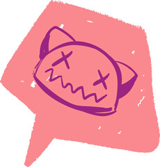 Crayon doodle speech bubbles with colorful chalk lines and abstract swear words. Angry expressions, rude symbols, curse shapes. Vector hand drawn conversation cloud with bad, negative emotion