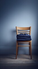 Obraz premium A school uniform folded neatly on a chair in a quiet corner of a room, r back-to-school 