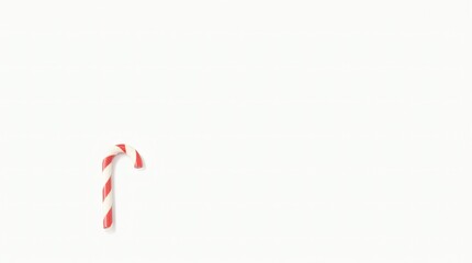 A classic candy cane prominently displays its distinct red and white stripes and gracefully curved shape, beautifully isolated on a pristine white background.