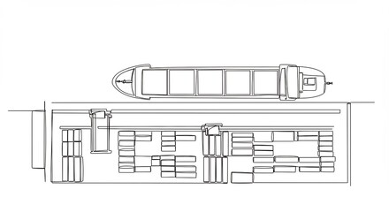 Cargo Train Carriage and Freight Container Yard in Industrial Setting