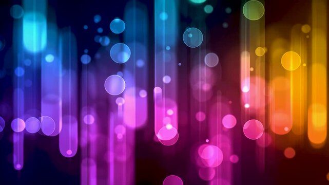 Digital technologies video background with colourful lighting  objects in motion