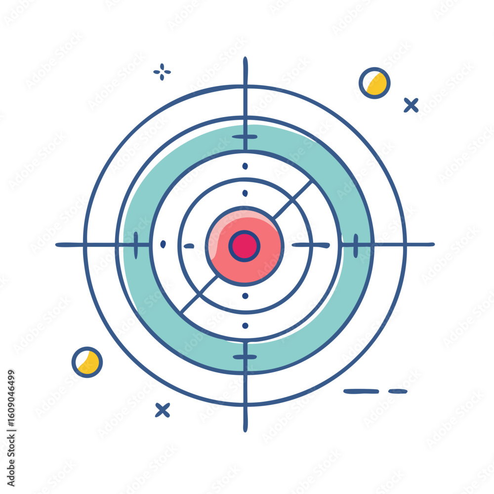 Poster modern minimalistic target graphic with pastel colors and a simple design