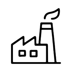Fototapeta premium Outline drawing of a factory with smoke