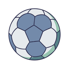 Stylized illustration of a soccer ball with blue, green and white colors